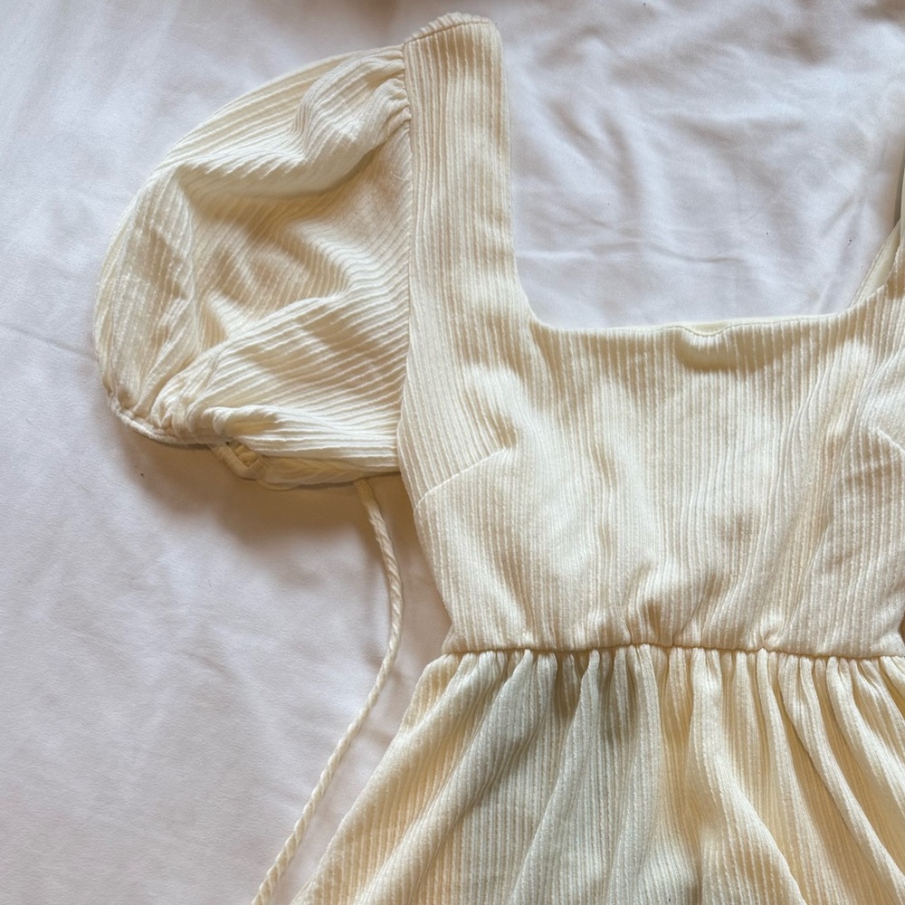 Altar'd State Cream Puff Sleeve Sundress